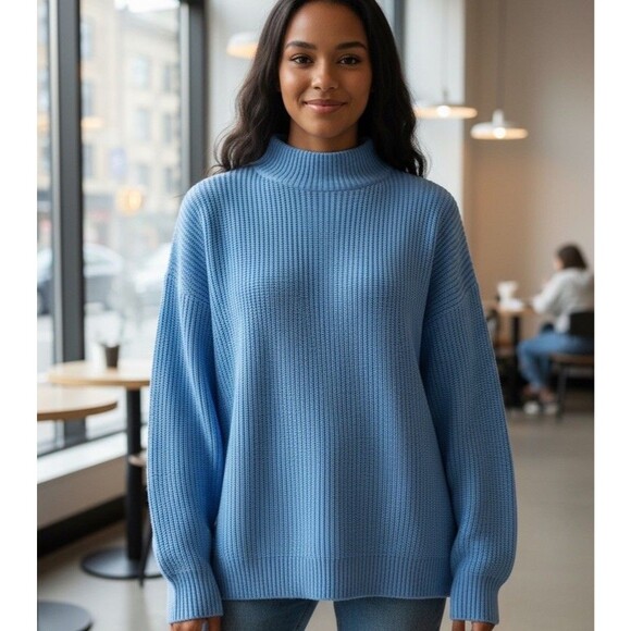 Suboo Sweater Women S Blue Knit Oversized Tunic Grunge Punk Tunic - Picture 1 of 6